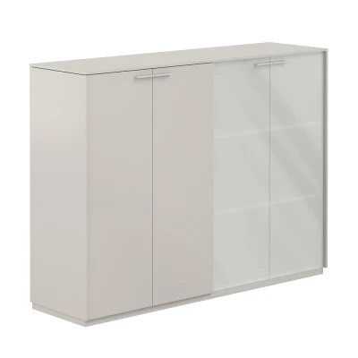 Шкаф средний + Шкаф средний со стеклом мат. GLM, обвязка GS, фасады GS/ NZ-0315+NZ-0335.GS.GS.GLM/ 1624х450х1200, обвязка GS, фасады GS, стекло матовое GLM