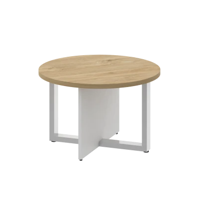 Shift Стол журнальный, круглый SK.SG-KR-70 Тиквуд Светлый/Белый Бриллиант 700*700*450