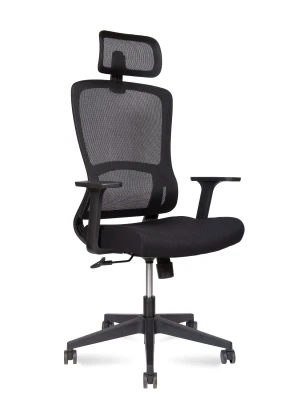 Кресло для персонала Norden Light U-059A черная сетка, черная ткань