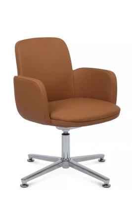 Кресло для переговорной Riva Design Charm-ST C2512 светло-коричневая кожа