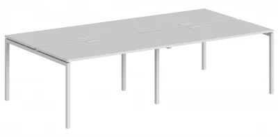 Рабочая станция 2800х1638х750 / профиль: 40х40 белый, столешницы белые