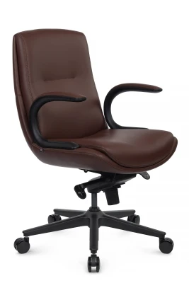 Кресло для переговорной Riva Design Dante-M B2561-12 темно-коричневая премиум экокожа