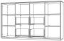  Шкаф средний со стеклом прозр., 4 ящ., обвязка BT, фасады GS / NZ-0326.BT.GS /  2024х450х1200, обвязка BT, фасады GS, стекло прозрачное GL - 1